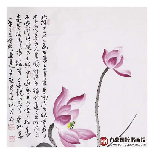 高云鹏《爱莲说》68*138cm 花鸟竖幅作品 玄关/卧室/书房挂画 商品图3