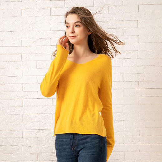 体现女性柔美 柔软细腻堪比羊绒 AvannV领羊毛混纺针织衫 优雅简约 质感针织面料 亲肤不变形 商品图4