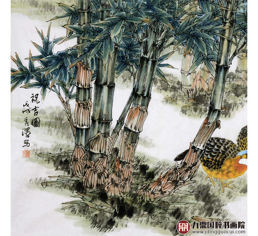 杨秀泽《祝吉图》68*138cm 花鸟横幅作品 茶室/卧室挂画 商品图3