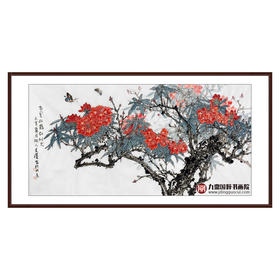 杨秀泽《万里杜鹃红似火》68*138cm 花鸟横幅作品 茶室/卧室挂画