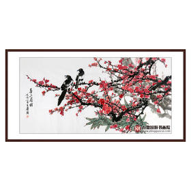 杨秀泽《喜上眉梢》68*138cm 花鸟横幅作品 茶室/卧室挂画