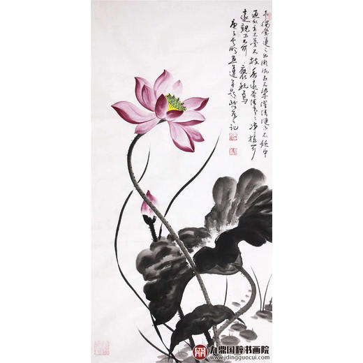 高云鹏《爱莲说》68*138cm 花鸟竖幅作品 玄关/卧室/书房挂画 商品图1