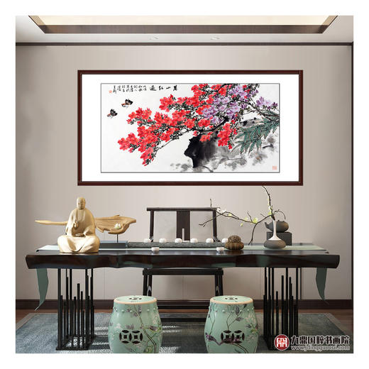 杨秀泽《万山红遍》68*138cm 花鸟横幅作品 茶室/卧室挂画 商品图2