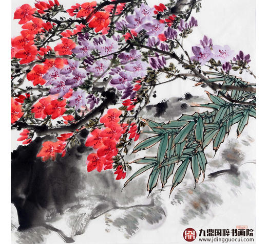 杨秀泽《万山红遍》68*138cm 花鸟横幅作品 茶室/卧室挂画 商品图4