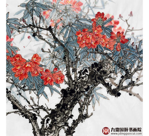 杨秀泽《万里杜鹃红似火》68*138cm 花鸟横幅作品 茶室/卧室挂画 商品图4