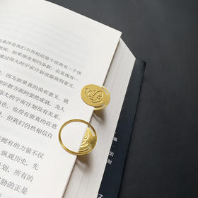 【墨菲】财富鱼 圆形金属书签-金色单只