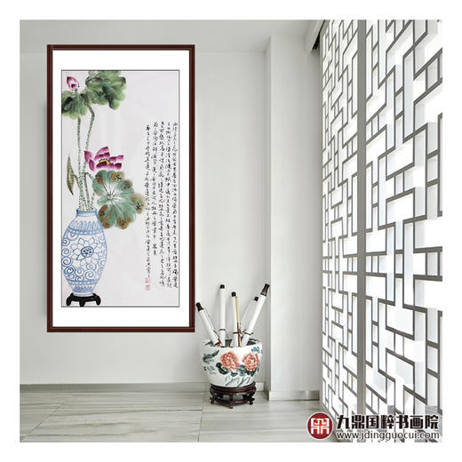 高云鹏《爱莲说》68*138cm 花鸟竖幅作品 玄关/卧室/书房挂画 商品图2