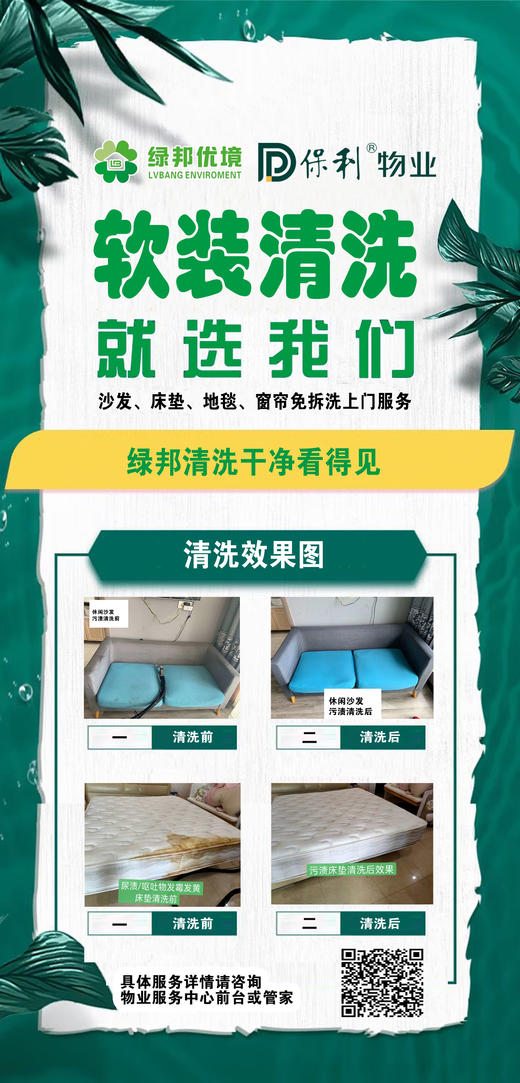 软装清洗（仅限东莞保利项目）_需要提前一天预约服务_YWJZ_需要提前一天预约服务_YWJZ 商品图0