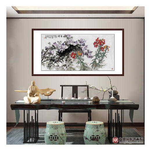 杨秀泽《春晖》68*138cm 花鸟横幅作品 书房/卧室挂画 商品图2