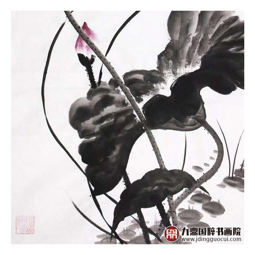 高云鹏《爱莲说》68*138cm 花鸟竖幅作品 玄关/卧室/书房挂画 商品图4