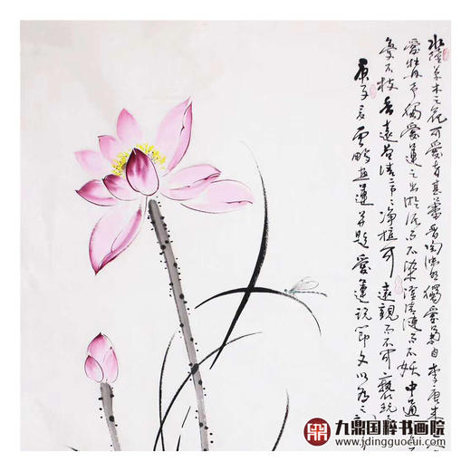 高云鹏《爱莲说》68*138cm 花鸟竖幅作品 玄关/卧室/书房挂画 商品图3