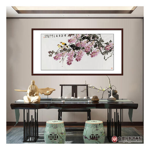 杨秀泽《紫气东来》68*138cm 花鸟横幅作品 茶室/卧室挂画 商品图2