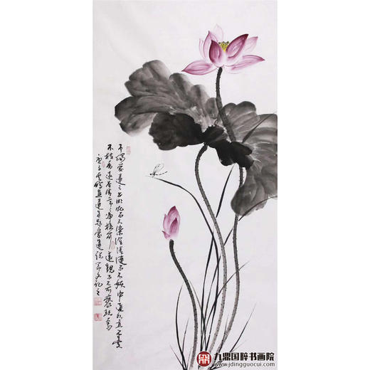 高云鹏《爱莲说》68*138cm 花鸟竖幅作品 玄关/卧室/书房挂画 商品图1