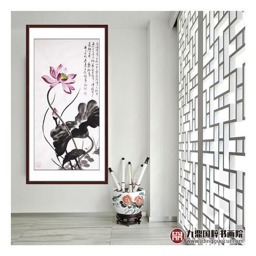 高云鹏《爱莲说》68*138cm 花鸟竖幅作品 玄关/卧室/书房挂画 商品图2