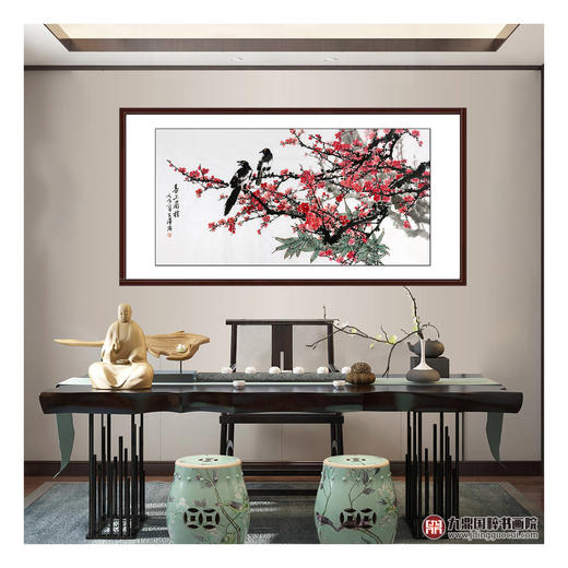 杨秀泽《喜上眉梢》68*138cm 花鸟横幅作品 茶室/卧室挂画 商品图2