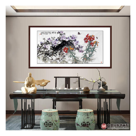 杨秀泽《春晖》68*138cm 花鸟横幅作品 茶室/卧室挂画 商品图2