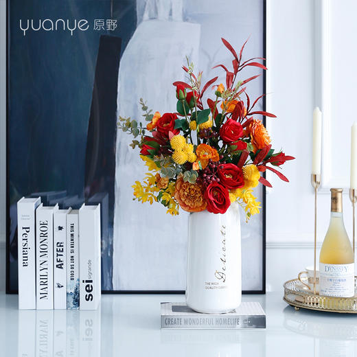 高档轻奢现代仿真花假花绢花酒店客厅玄关卧室餐桌茶几摆设件装饰 商品图3