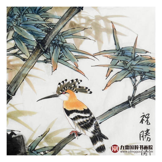 杨秀泽《祝胜图》68*68cm 花鸟斗方作品 餐厅/卧室挂画 商品图4