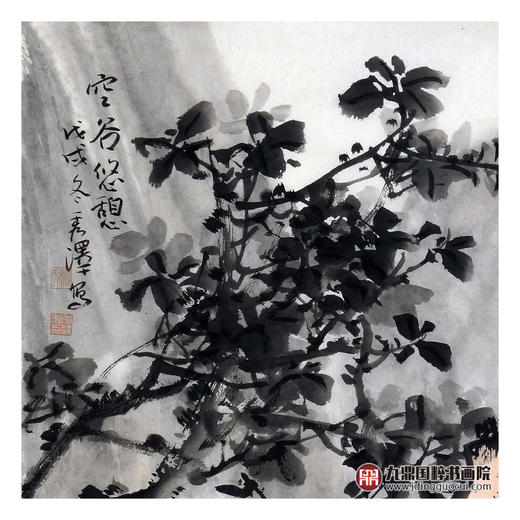 杨秀泽《空谷悠憩》68*68cm 花鸟斗方作品 餐厅/卧室挂画 商品图3