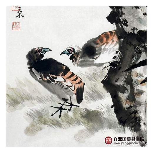 杨秀泽《山丹丹花开红艳艳》68*68cm 花鸟斗方作品 餐厅/卧室挂画 商品图5