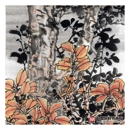 杨秀泽《秋韵》68*68cm 花鸟斗方作品 餐厅/卧室挂画 商品图3