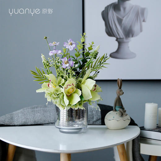 高档轻奢现代仿真花假花绢花酒店客厅卧室餐桌茶几摆设装饰花摆件 商品图3