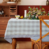 阳春小镇餐桌布艺长方形家用白色格纹桌布 商品缩略图3