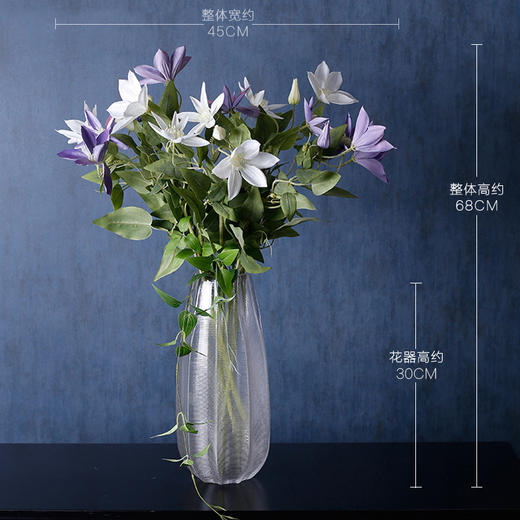 原野经典风大型爱丽丝套装铁线莲花高端仿真花假花装饰花摆件绢花 商品图2