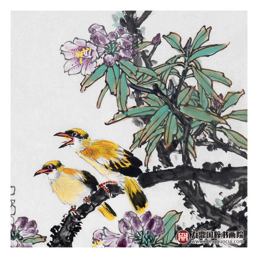 杨秀泽《春之声》68*68cm 花鸟斗方作品 餐厅/卧室挂画 商品图4