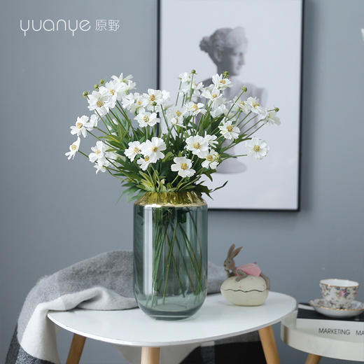 小菊高仿真花假花绢花北欧高档田园新中式酒店客厅茶几摆设装饰花 商品图0