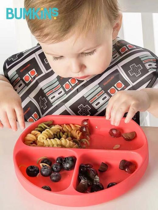 现货）Bumkins儿童餐盘分格吸盘碗宝宝餐具婴儿硅胶防摔辅食碗 商品图0