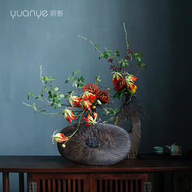 新中式高档仿真花假花个性艺术造型样板房酒店前台客厅茶几装饰花