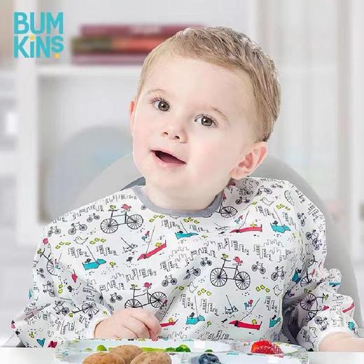 美国Bumkins围兜儿童罩衣反穿衣防水宝宝吃饭衣画画衣长袖 0-2岁 商品图1