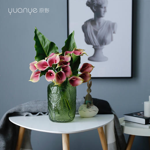 手感保湿马蹄莲仿真花假花海芋花摆件高档轻奢室内客厅装饰花摆设 商品图3