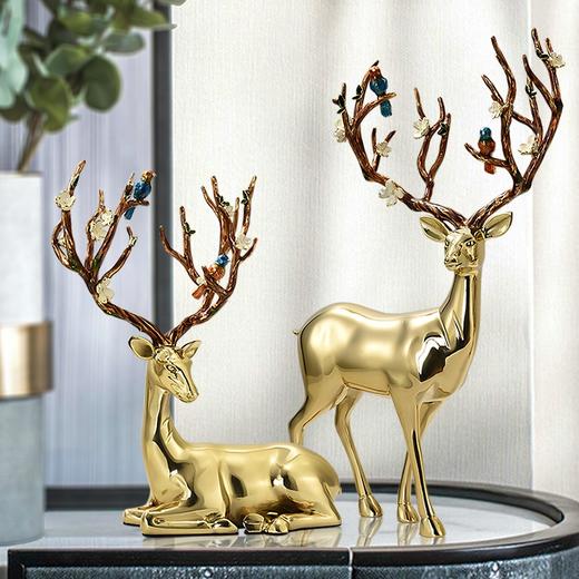 E-YM-FK082 珐琅+纯铜 对鹿摆件 商品图7
