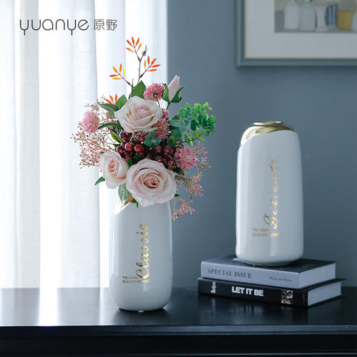 高档轻奢现代仿真花假花绢花酒店客厅玄关卧室餐桌茶几摆设件装饰 商品图1