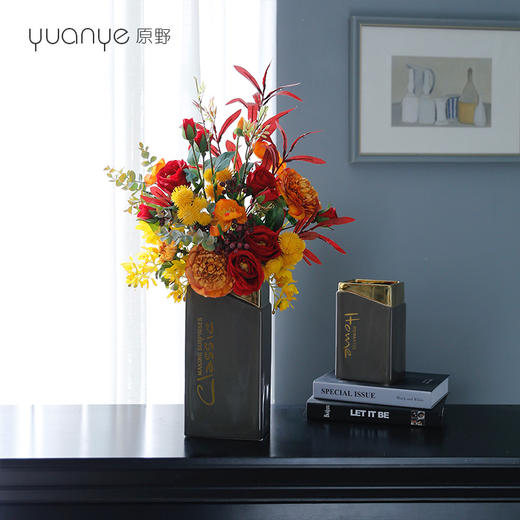 高档轻奢现代仿真花假花绢花玄关酒店客厅玄关卧室茶几摆设件装饰 商品图3