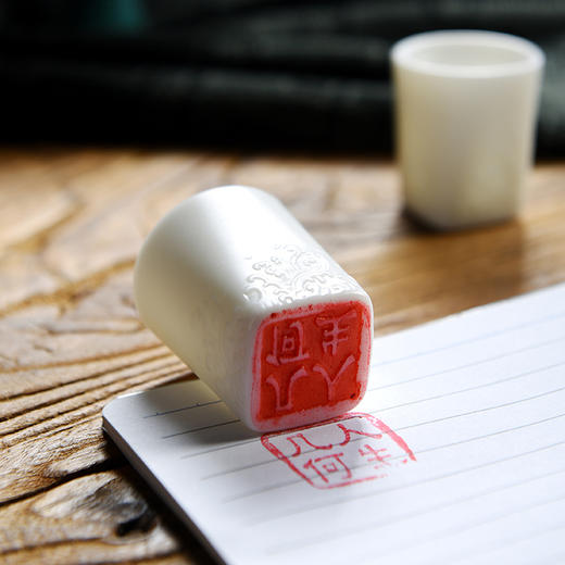 C-XZ-0001 一团和气 羊脂玉瓷 套三方尊酒具一壶两杯 商品图4