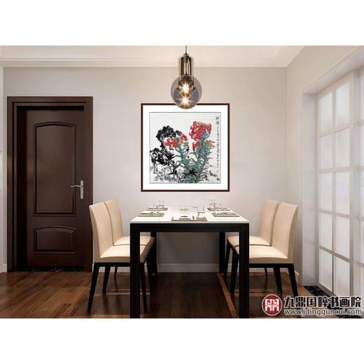 杨秀泽《朝晖》68*68cm 花鸟斗方作品 餐厅/卧室挂画 商品图2