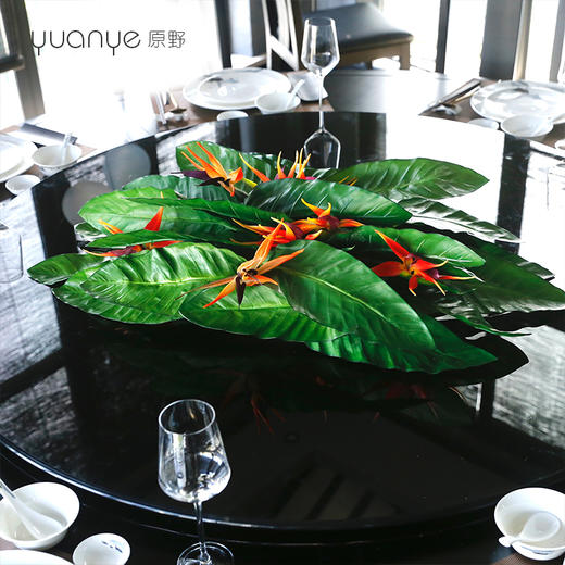 酒店餐桌花仿真花圆形大圆桌转盘装饰餐厅假花绢花别墅高档摆设件 商品图2