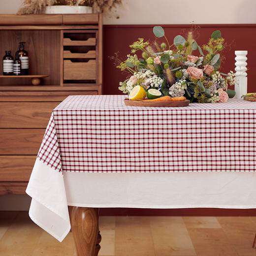 餐桌布艺长方形复古红蓝绿三色方桌布 商品图0