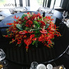 酒店餐桌花仿真花圆形大圆桌转盘装饰餐厅假花绢花别墅高档摆设件 商品缩略图1