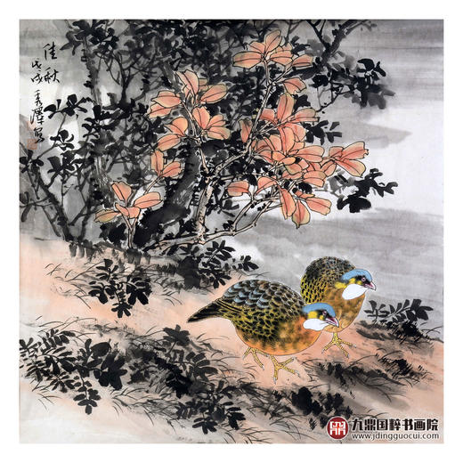 杨秀泽《佳秋》68*68cm 花鸟斗方作品 餐厅/卧室挂画 商品图1