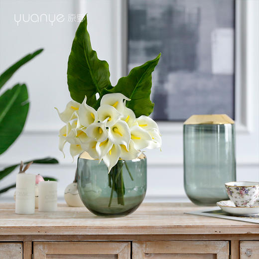 手感保湿马蹄莲仿真花假花海芋花摆件高档轻奢室内客厅装饰花摆设 商品图0