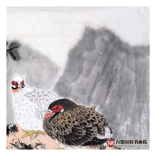 杨秀泽《空谷悠憩》68*68cm 花鸟斗方作品 餐厅/卧室挂画 商品图4