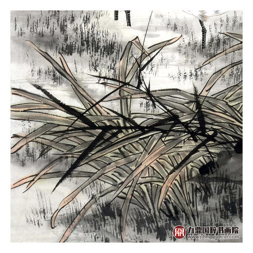 杨秀泽《渚边》68*68cm 花鸟斗方作品 餐厅/卧室挂画 商品图5