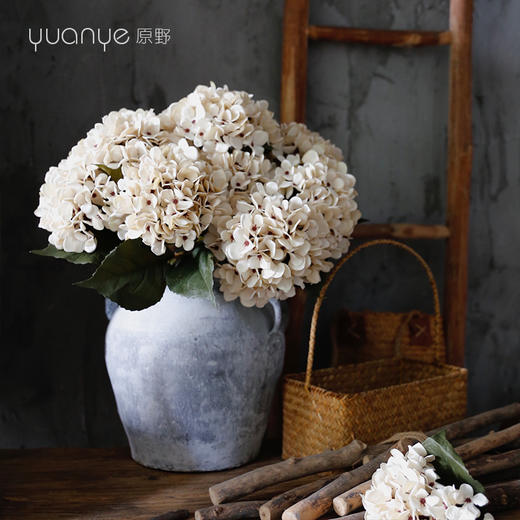 复古油画感梵高绣球花仿真花假花装饰花客厅餐桌婚礼手捧花摆设件 商品图3