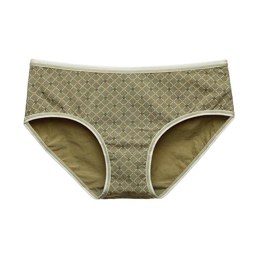 雅黛丽格子印花中腰平角裤纯棉底裆女士舒适透气内裤5条组合装DYK03057(5条装) 商品图1