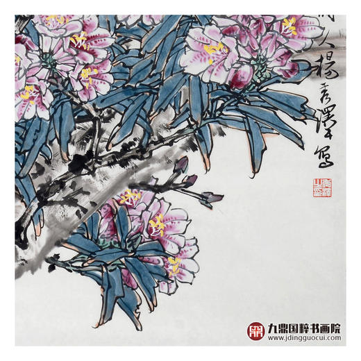 杨秀泽《赏春图》68*68cm 花鸟斗方作品 餐厅/卧室挂画 商品图6