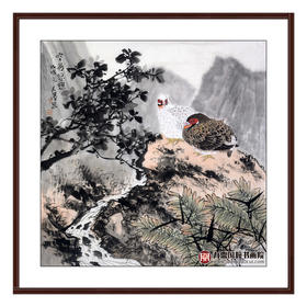 杨秀泽《空谷悠憩》68*68cm 花鸟斗方作品 餐厅/卧室挂画